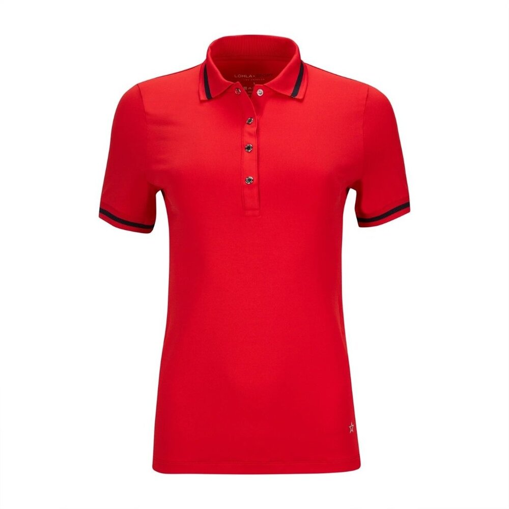 NEW Lohla * Sport – The Mia Short Sleeve Golf Polo Shirt - MEDIUM - Red